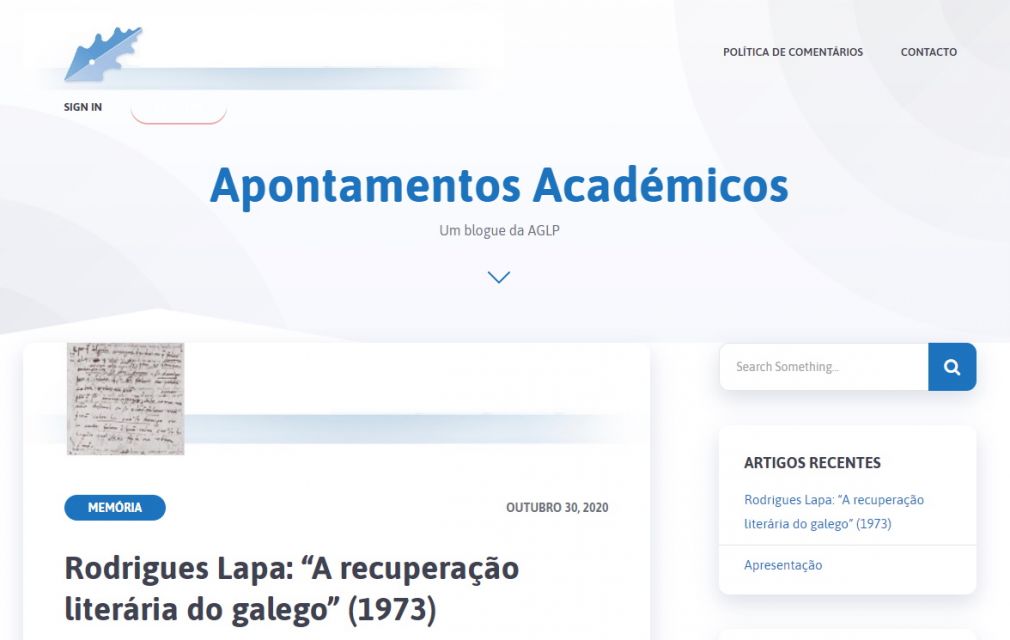 &quot;Apontamentos Académicos&quot; novo blogue da AGLP